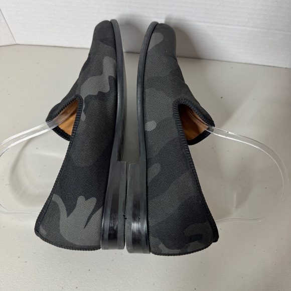 Duke + Dexter Black Camo Canvas Loafers Size 7 Handmade in England Slip-On Shoes - Picture 9 of 11